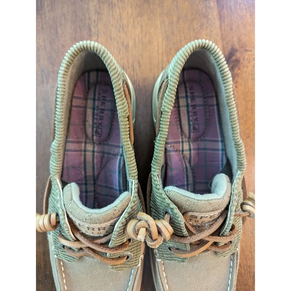 Sperry Top Sider Shoes Womens 5 M Boat Corduroy Brown Canvas Low Top STS90251